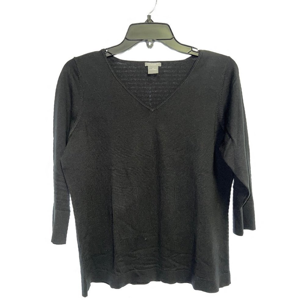 Ann Taylor Black V-Neck Top — LP